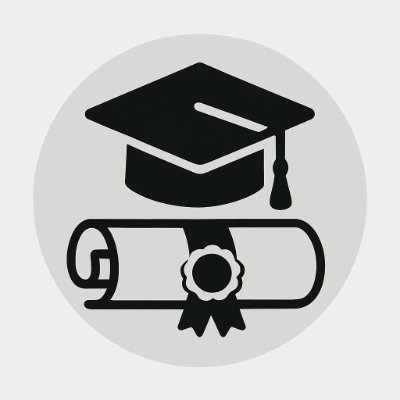 icon showing a mortarboard and a diploma